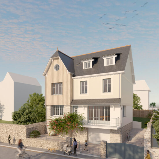 Maison CD Projet d'extension construction bois agrandissement Cancale architecte